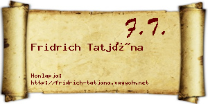 Fridrich Tatjána névjegykártya